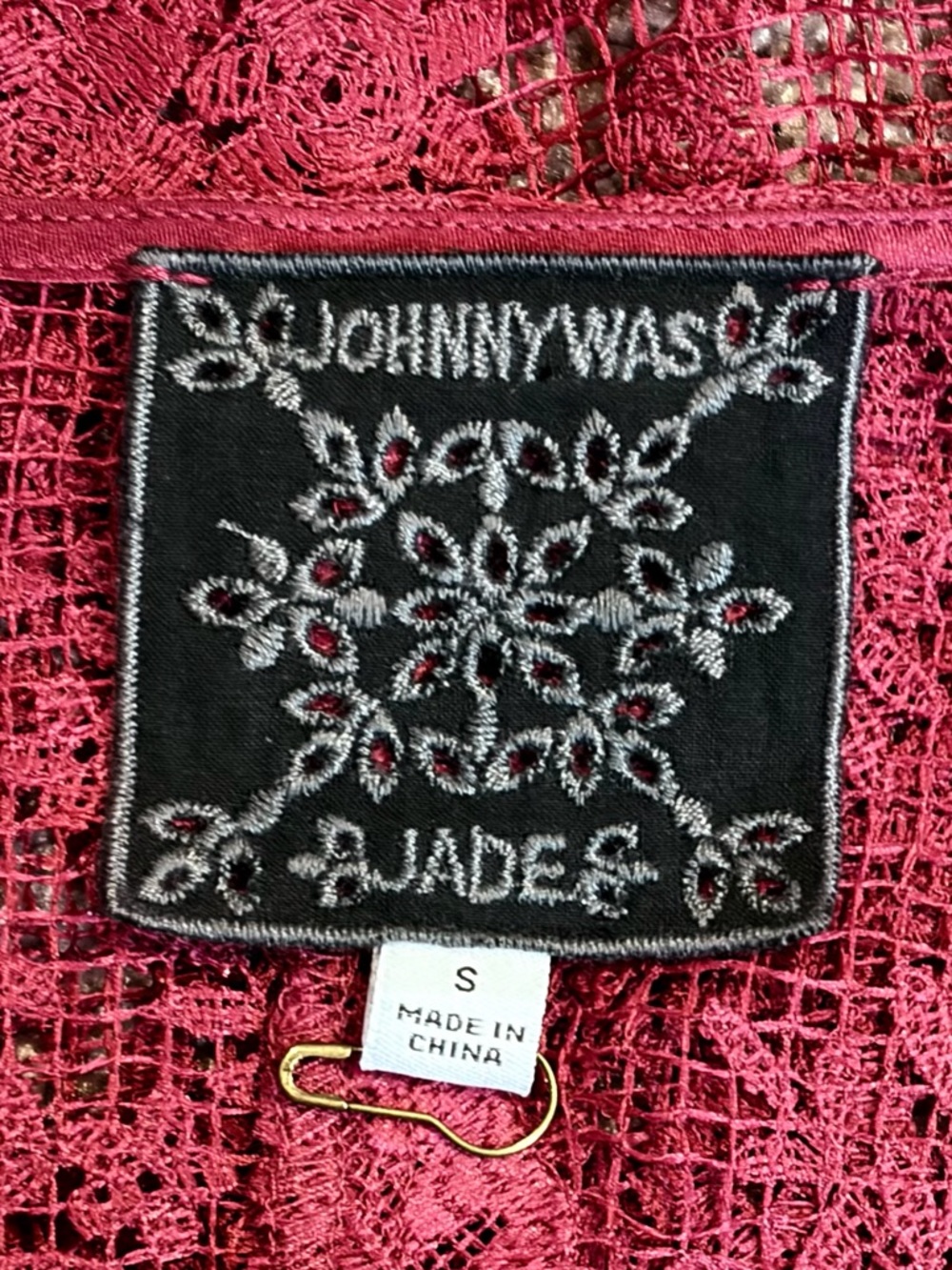 JOHNNY WAS Harper Smokey Rose Lace Tie-Front Mini Dress Size S - Picture 10 of 11